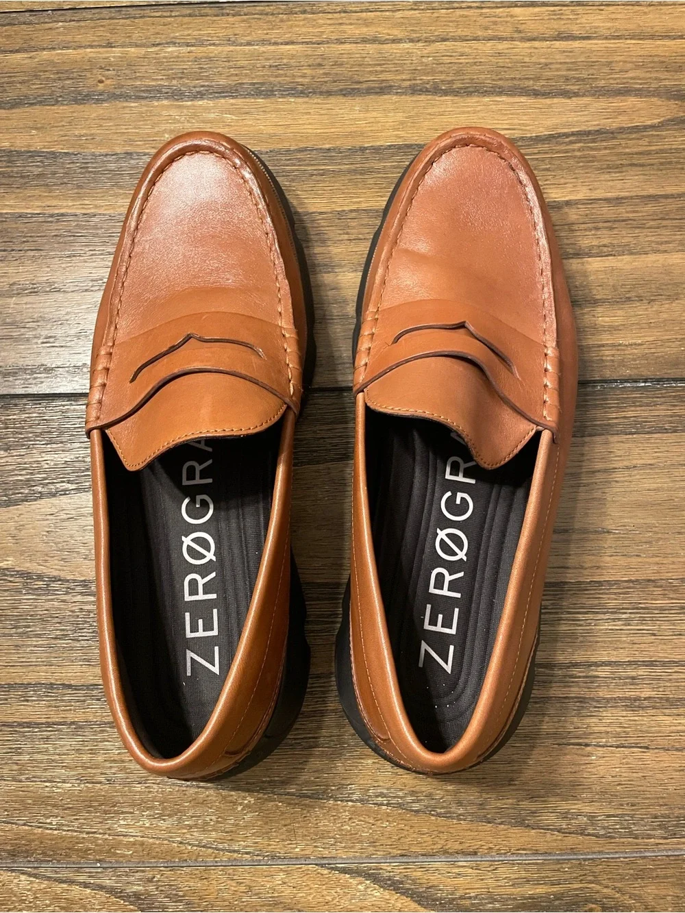 Cole Haan Men's Brown Leather Penny Loafers